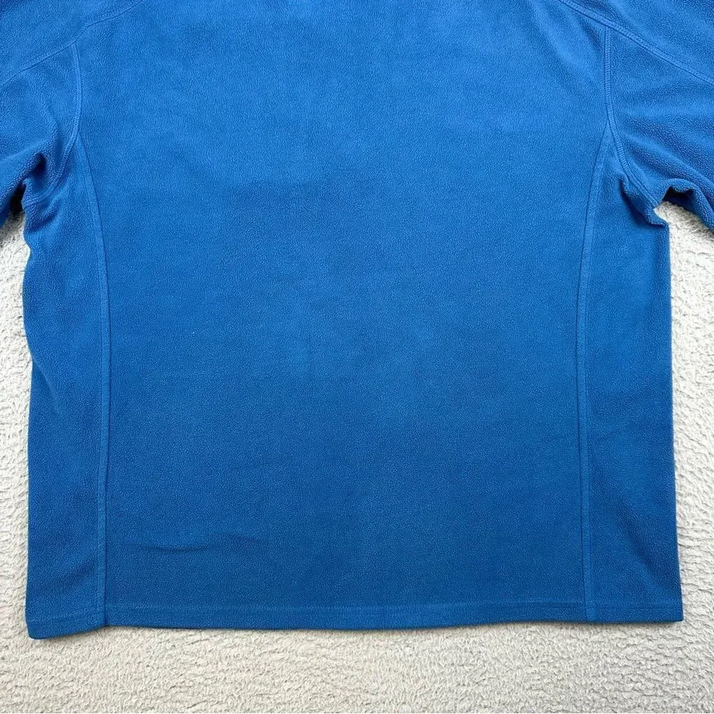 LL Bean Fleece Sweatshirt Mens Large Blue 1/4‎ Zip Pocket Outdoor Hiking Camp